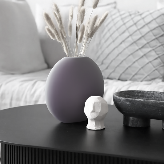 Platte Ronde Vaas Lila Sfeerfoto