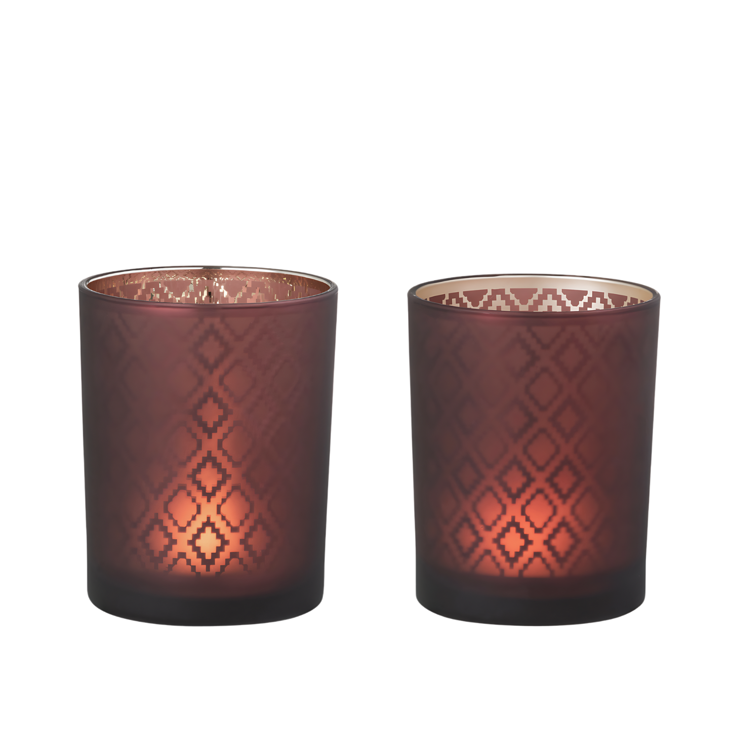 Rode Waxinelichthouder Groot Glas Sfeerfoto 2