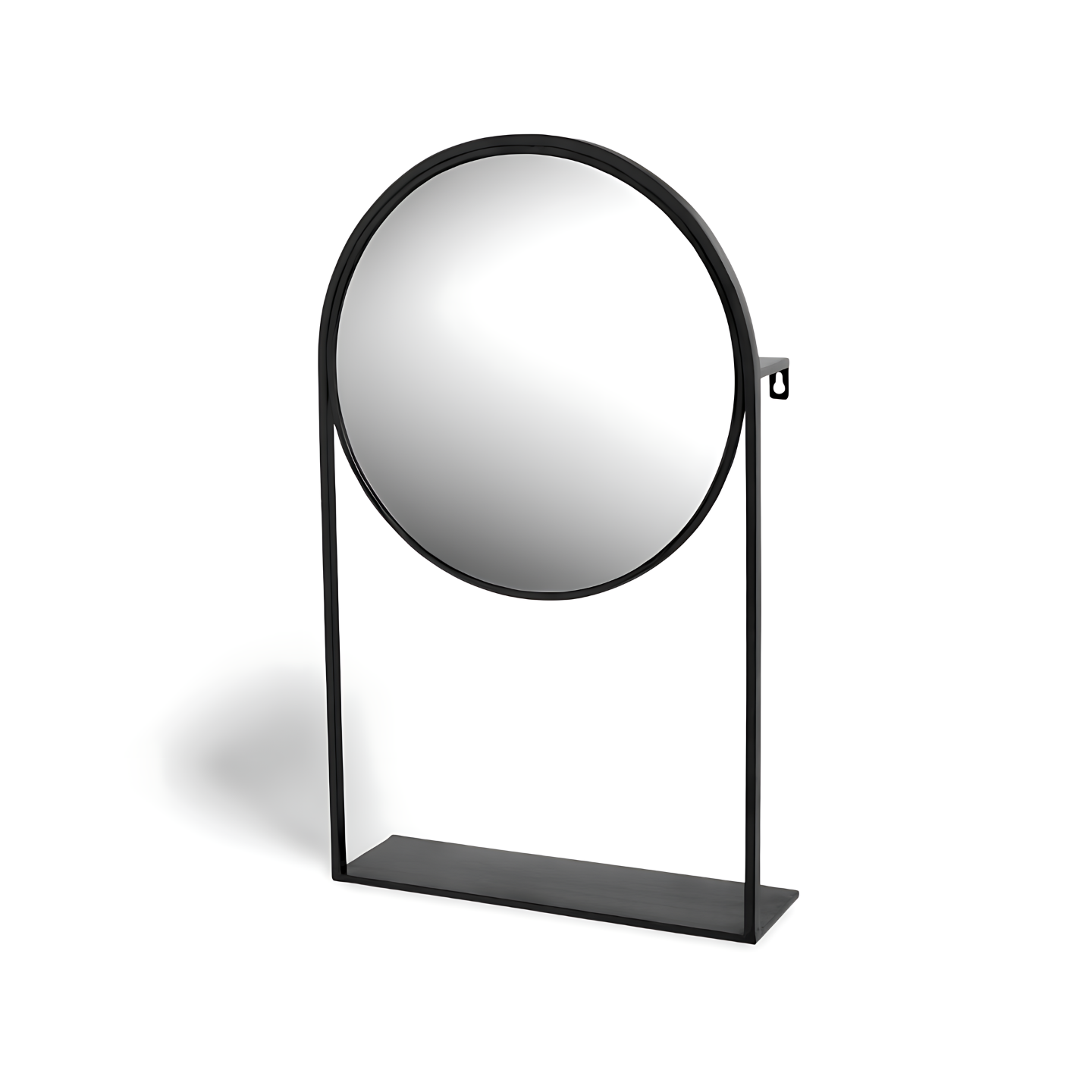 Ronde Wandspiegel Met Plankje Zwart