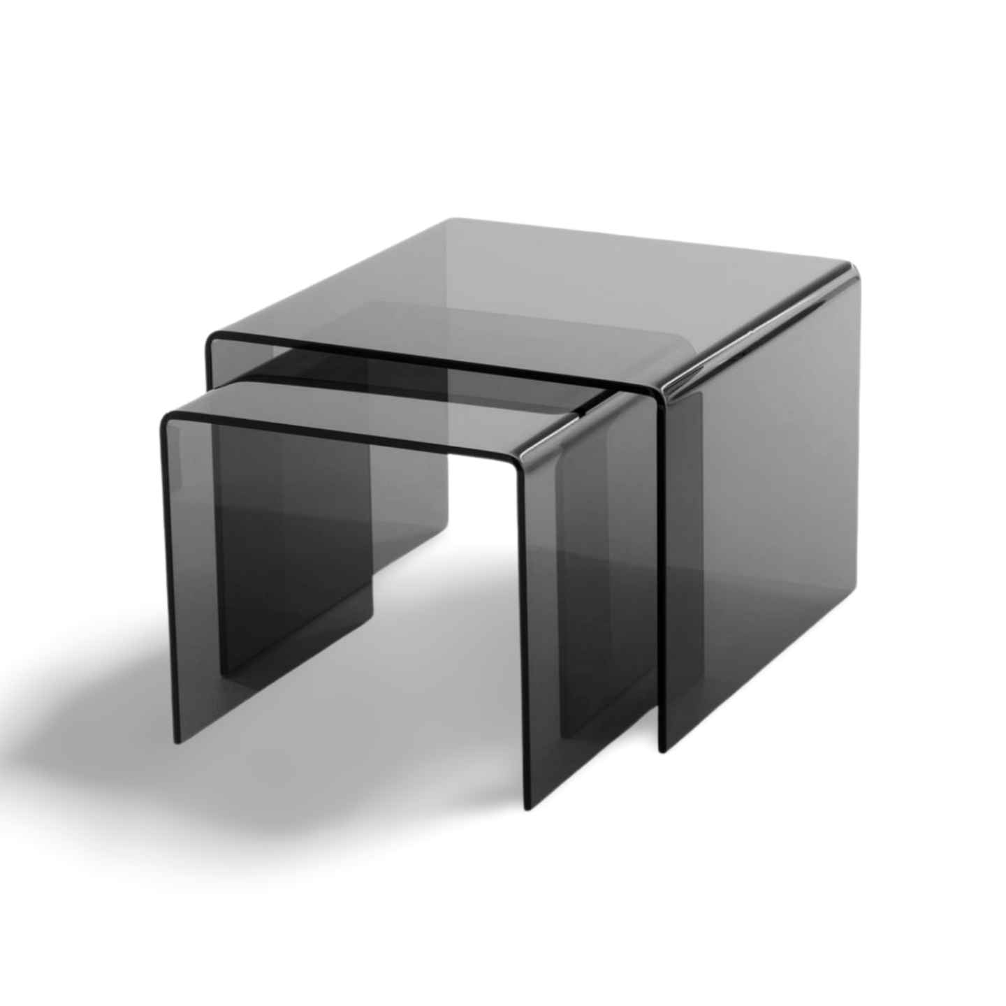 Salontafel Design Glas Vierkant Zwart In Elkaar