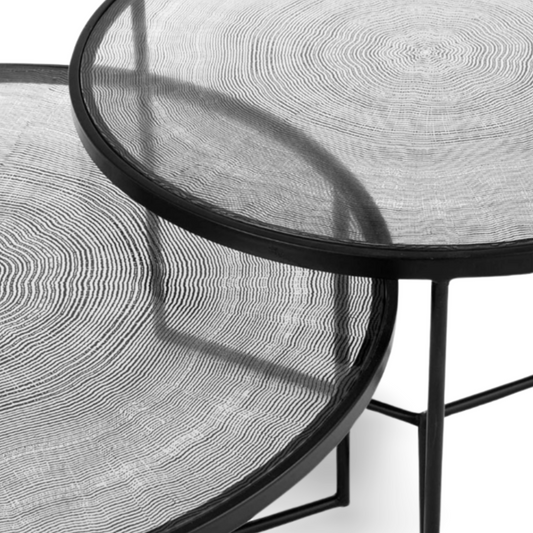 Salontafel Rond Zwart Glas Detail 2