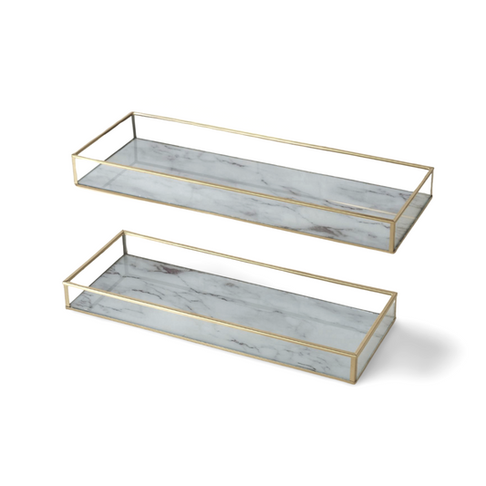 Sieradenbakje Goud Marmer - Set 2