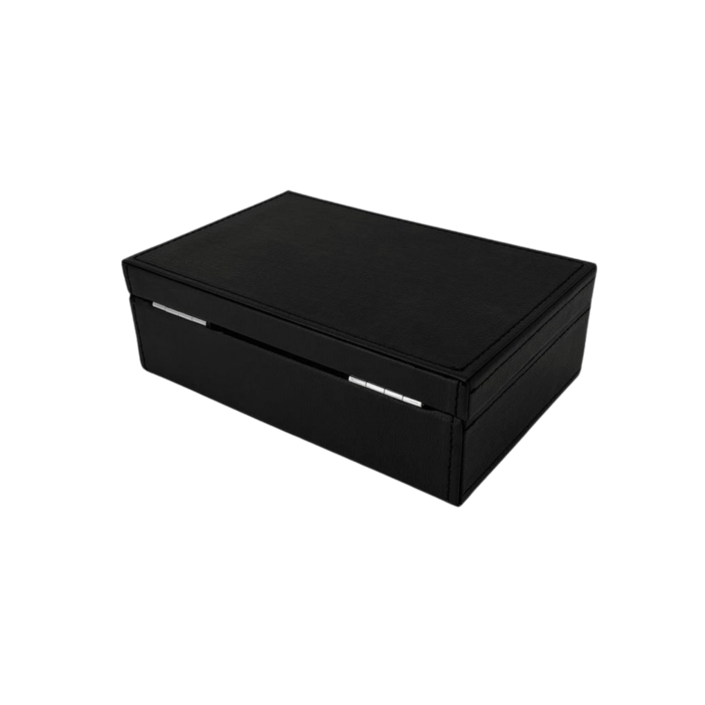 Sieradendoos Zwart Leer Met Spiegel Achterkant