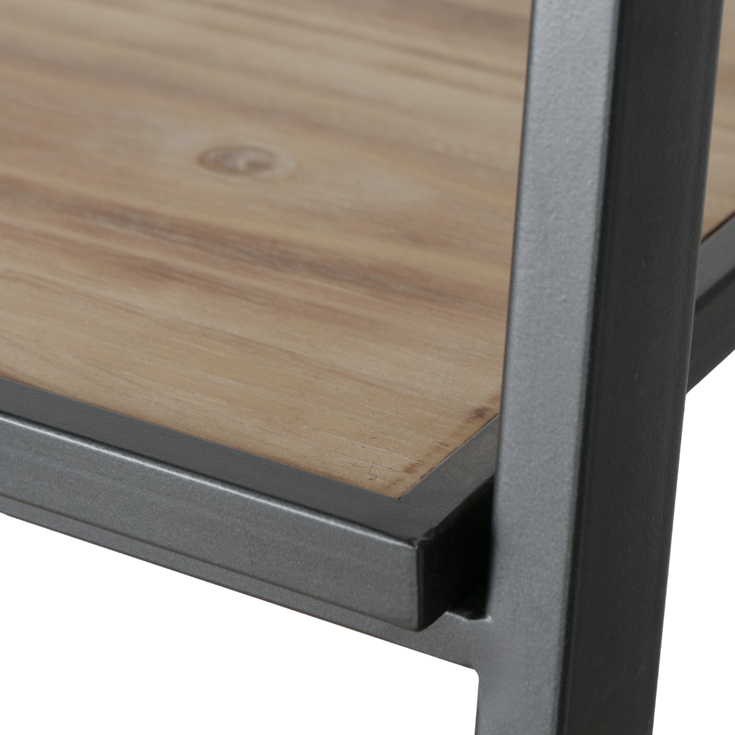 Smalle Open Kast Hout Industrieel Detail