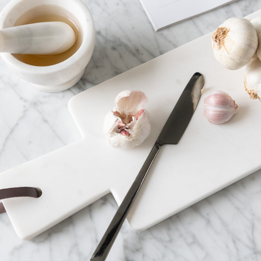 Snijplank Marmer Wit Groot Sfeerfoto