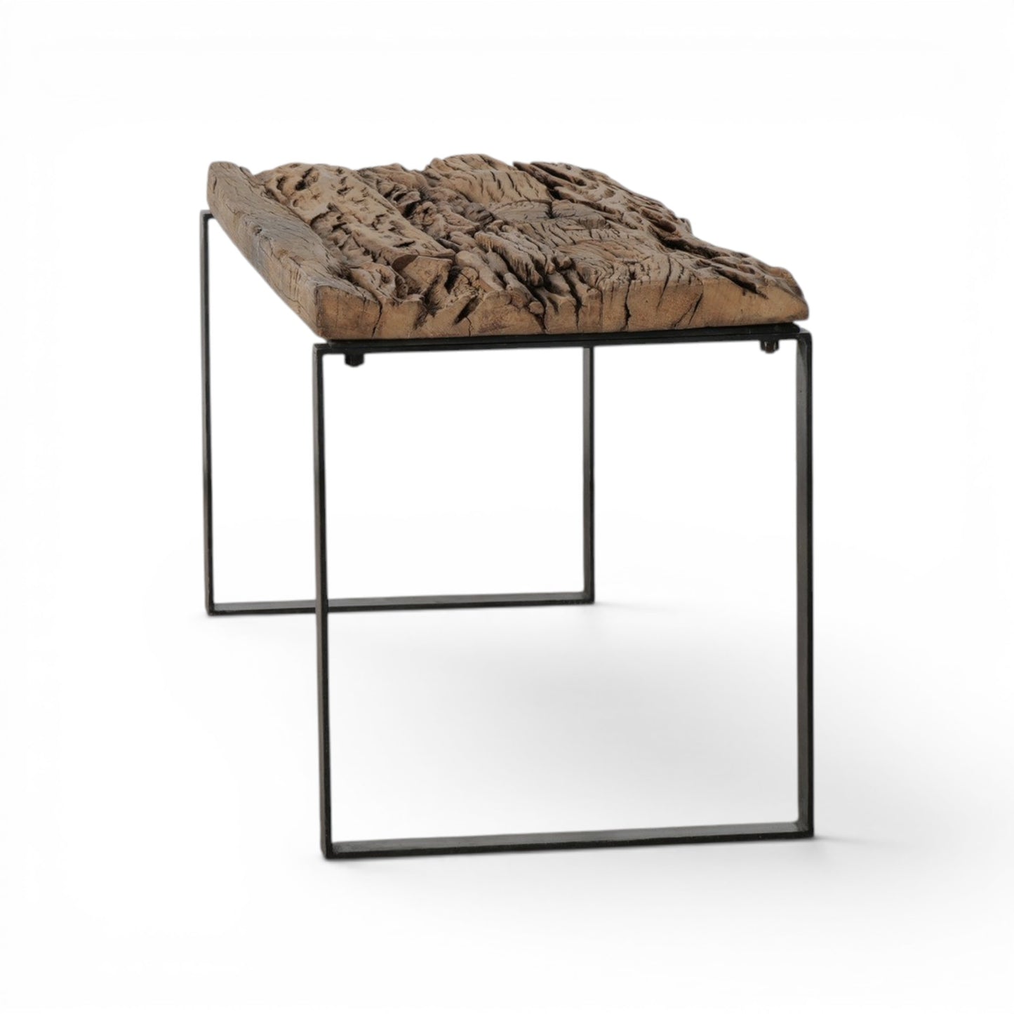 Stoere Salontafel Hout Industrieel Zijkant