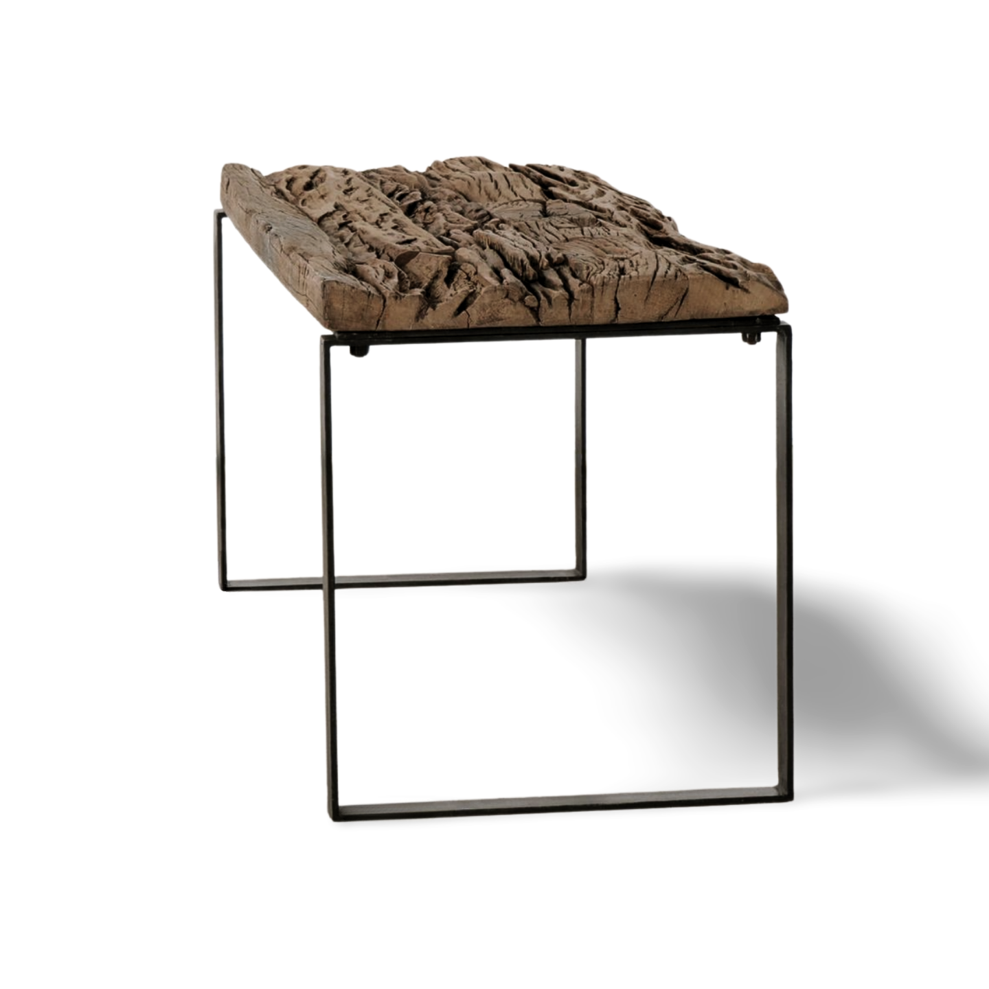 Stoere Salontafel Hout Industrieel Zijkant