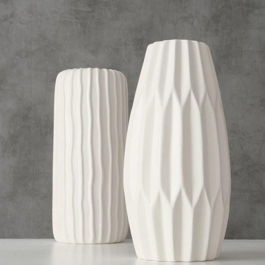 Vaas Modern Keramiek Wit 26 cm Sfeerfoto