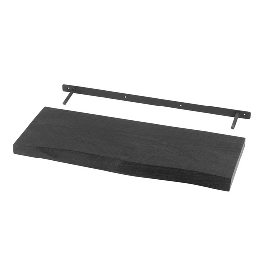 Wandplank Zwart Hout 70 cm Bevestiging