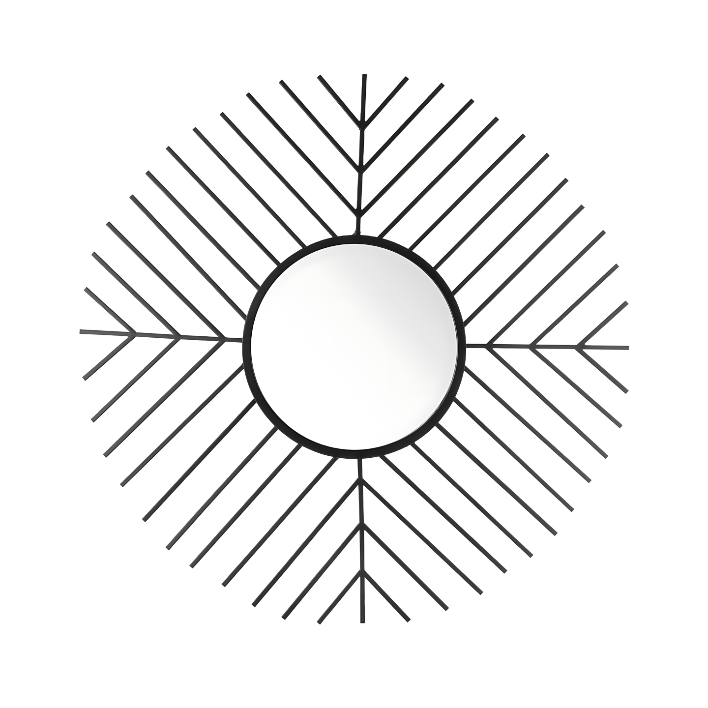 Wandspiegel Zwart Rond Metaal Ø 82 cm