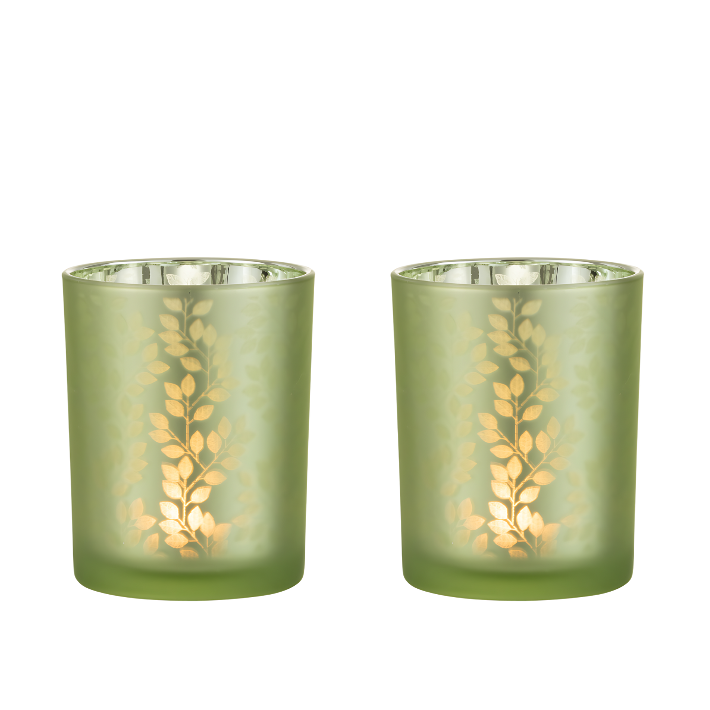 Waxinelichthouder Groot Glas Groen Sfeerfoto 2