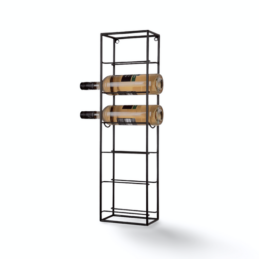 Wijnrek Muur Zwart Metaal - 6 flessen
