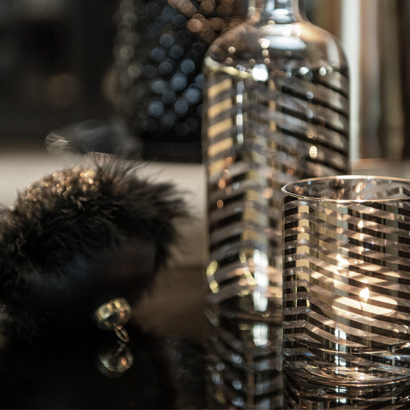 Windlicht Goud Modern Glas Sfeerfoto