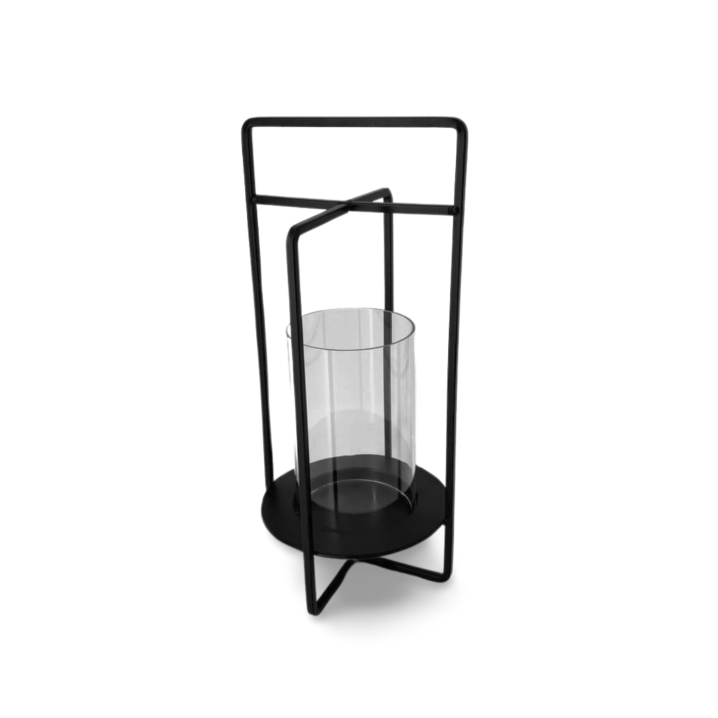 Windlicht Zwart Metaal Modern 29 cm - 2