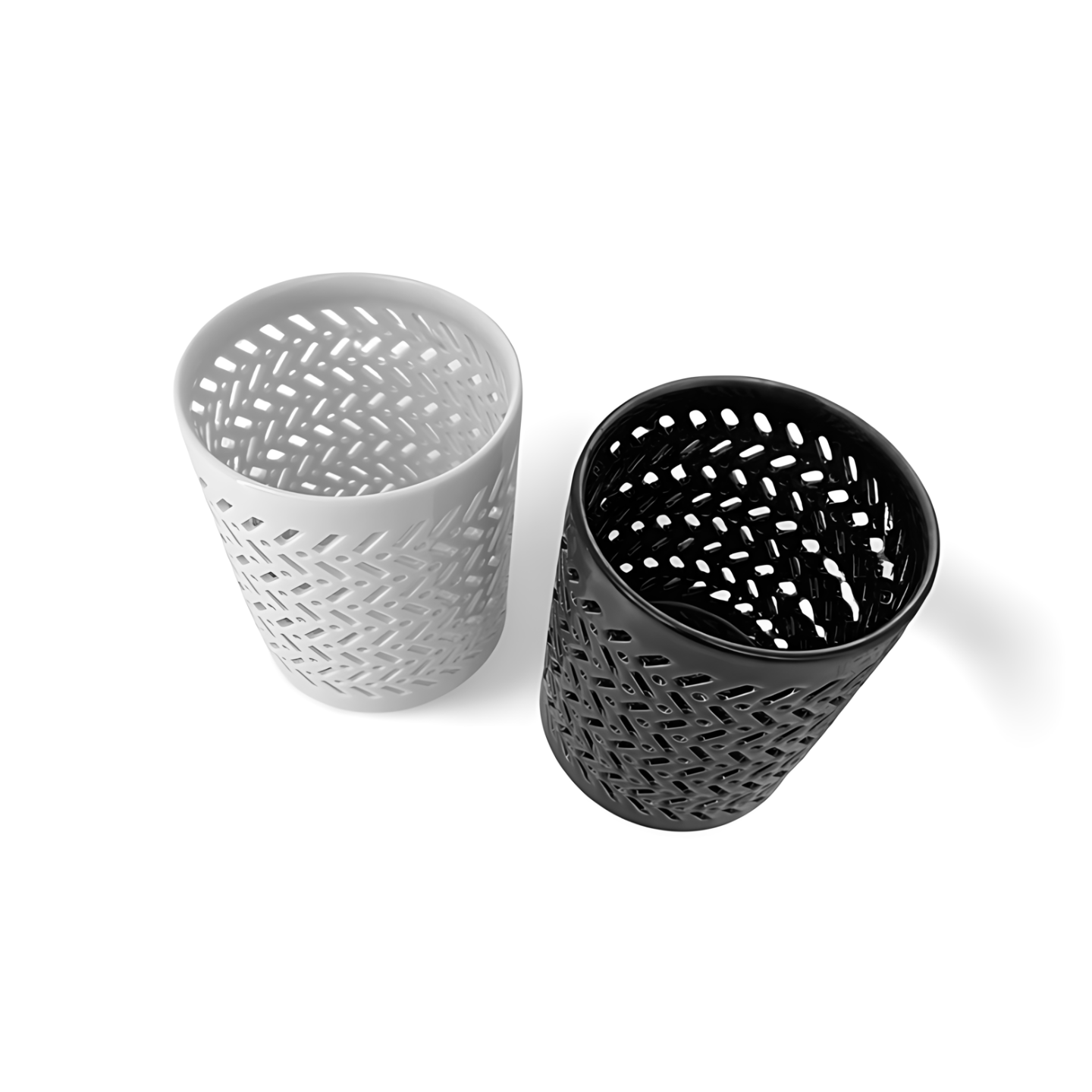 Windlicht Zwart Wit Porselein Bovenaanzicht