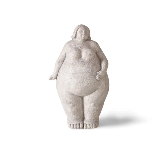 Beeld Dikke Dame Grijs