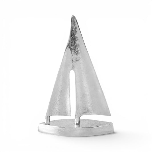 Beeld Zeilboot Zilver Aluminium