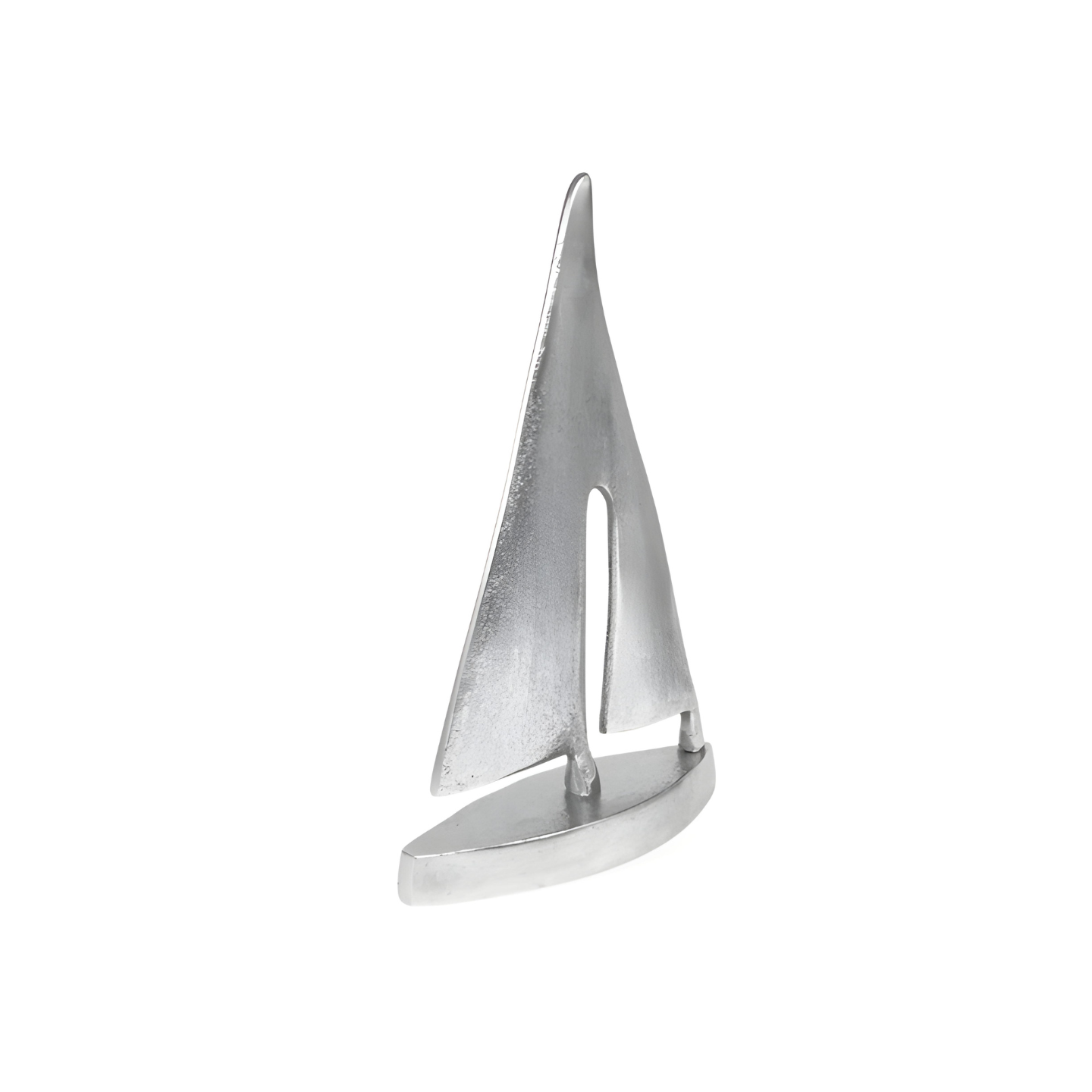Beeld Zeilboot Zilver Aluminium Zijkant