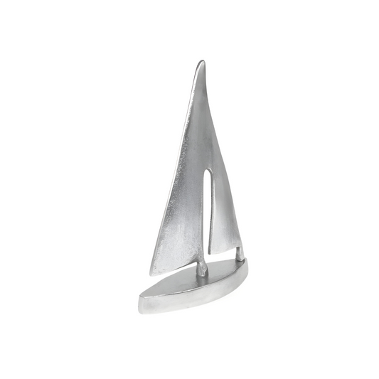 Beeld Zeilboot Zilver Aluminium Zijkant