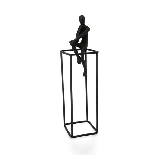 Beeldje Mens Denkend Zwart 40 cm