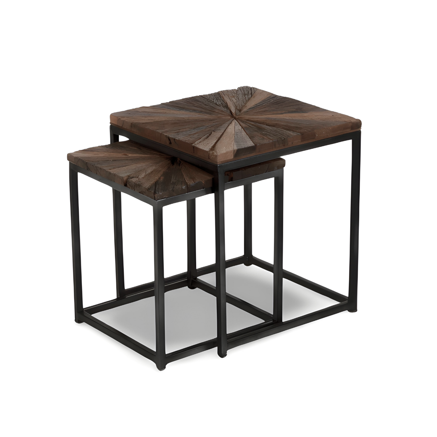 Bijzettafel Hout Metaal Vierkant 2