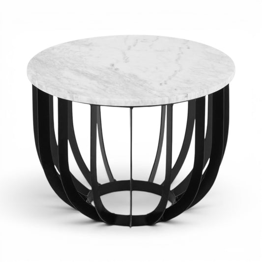Bijzettafel Marmer Rond Wit Ø 50 cm