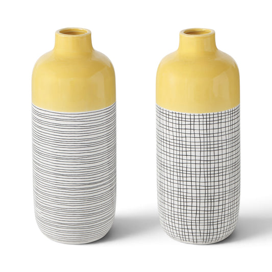 Gele Vaas Modern 31 cm - Set 2