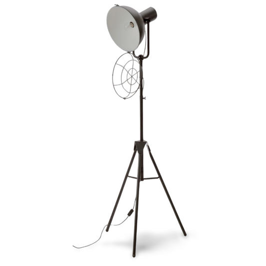 Industriële Staande Vloerlamp Zwart Metaal 2