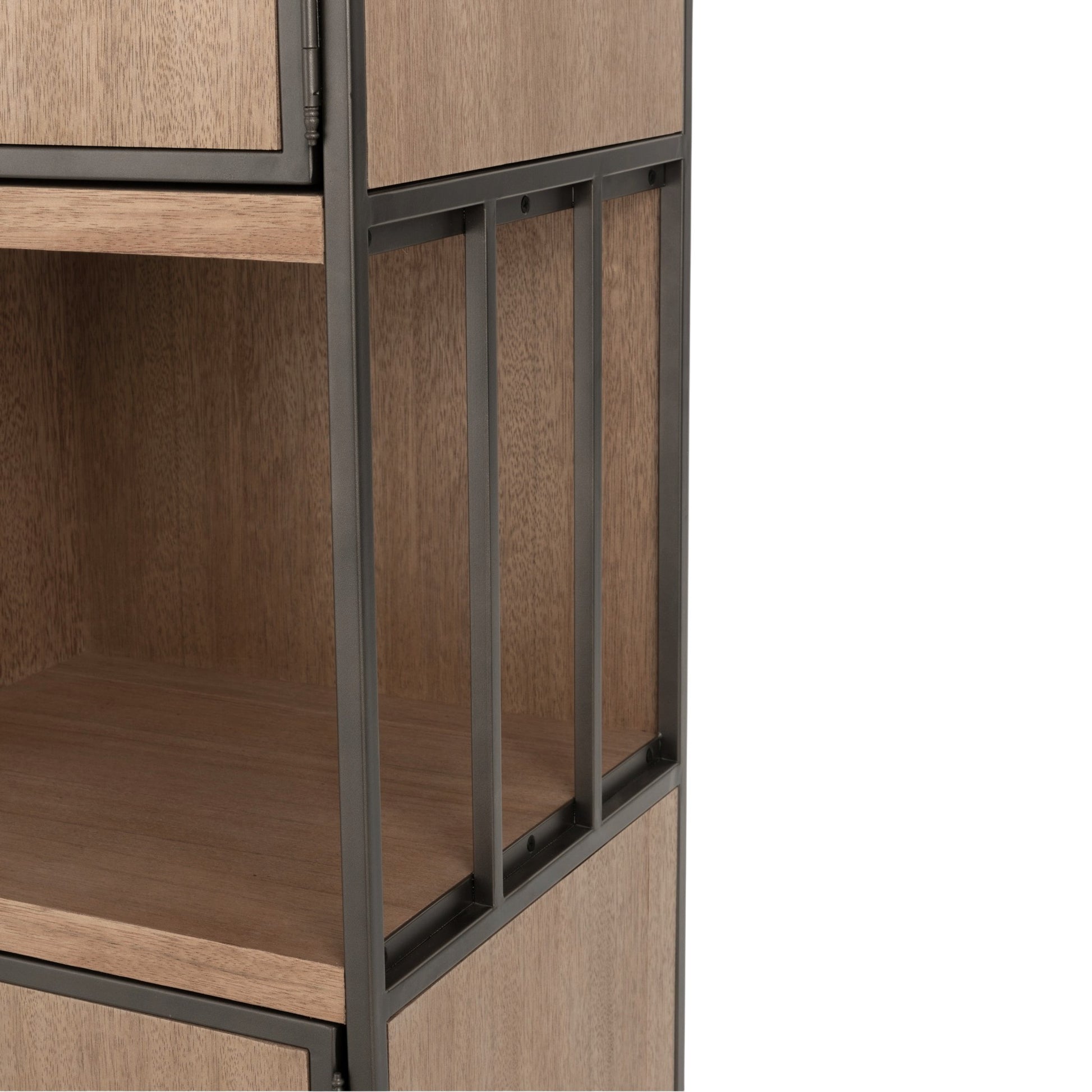 Kleine Wandkast Hout Laag Bruin Detail 2