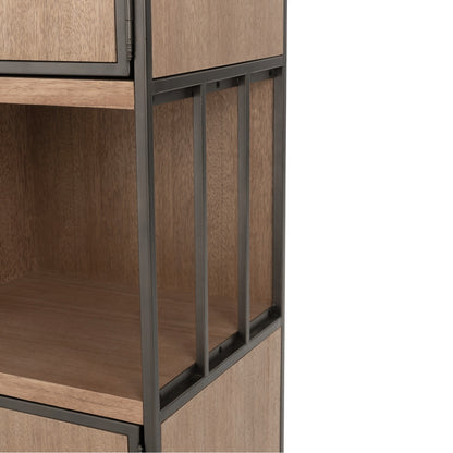Kleine Wandkast Hout Laag Bruin Detail 2