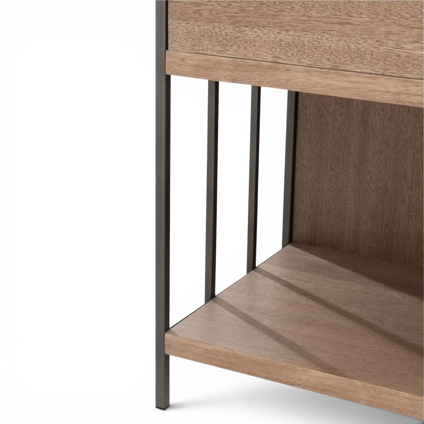 Kleine Wandkast Hout Laag Bruin Detail 3