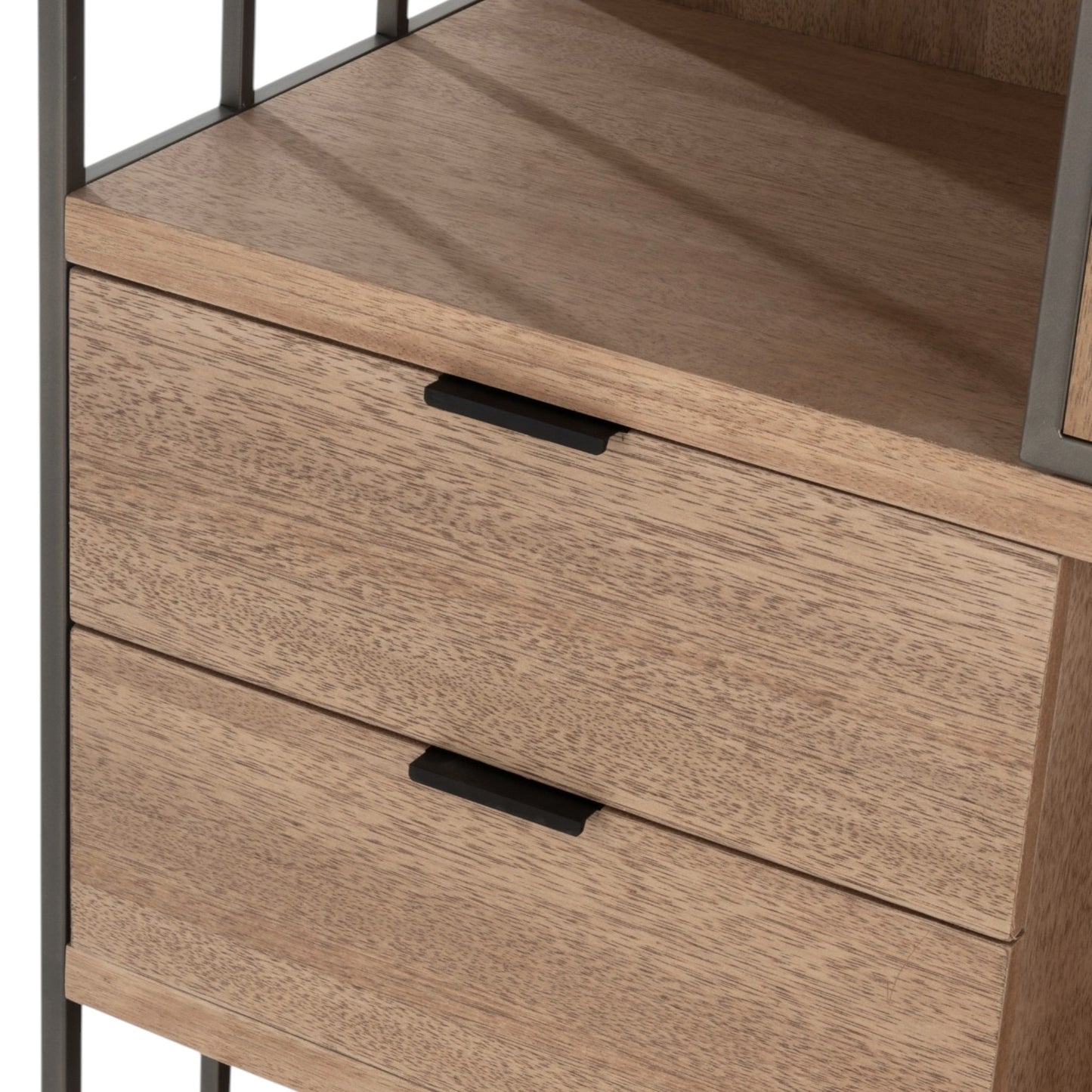 Kleine Wandkast Hout Laag Bruin Lades
