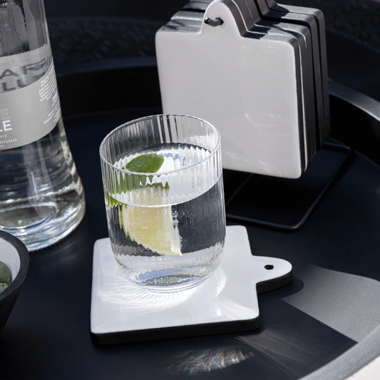 Luxe Geribbeld Design Waterglas Sfeerfoto