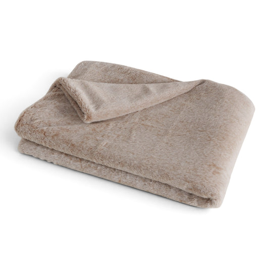 Luxe Grote Fleece Plaid Beige 150 x 200 cm