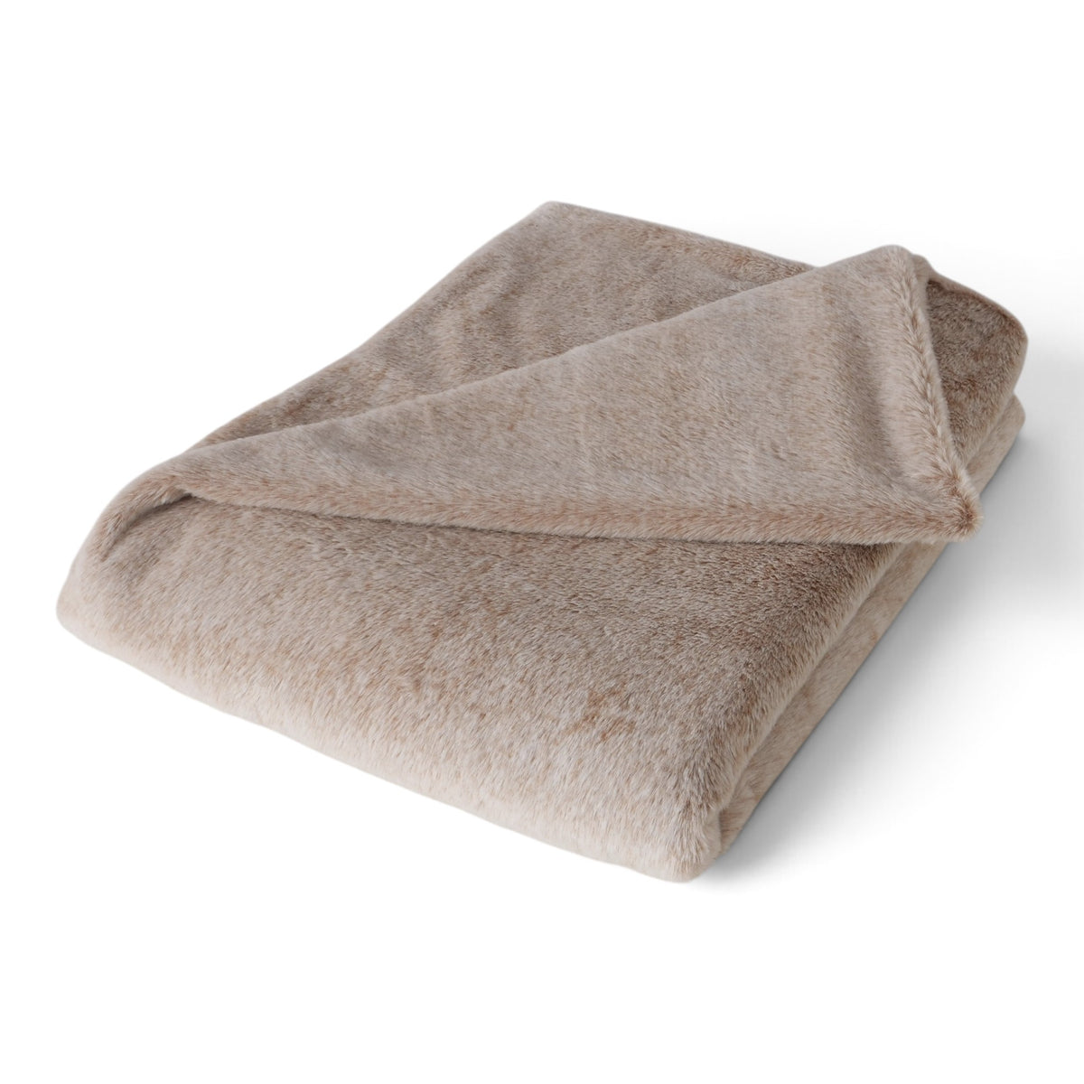Luxe Grote Fleece Plaid Beige Zijaanzicht
