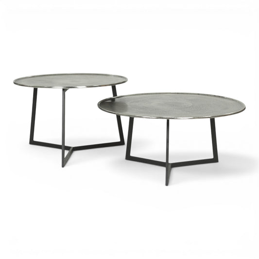 Luxe Salontafel Aluminium Rond Zilver - Set 2