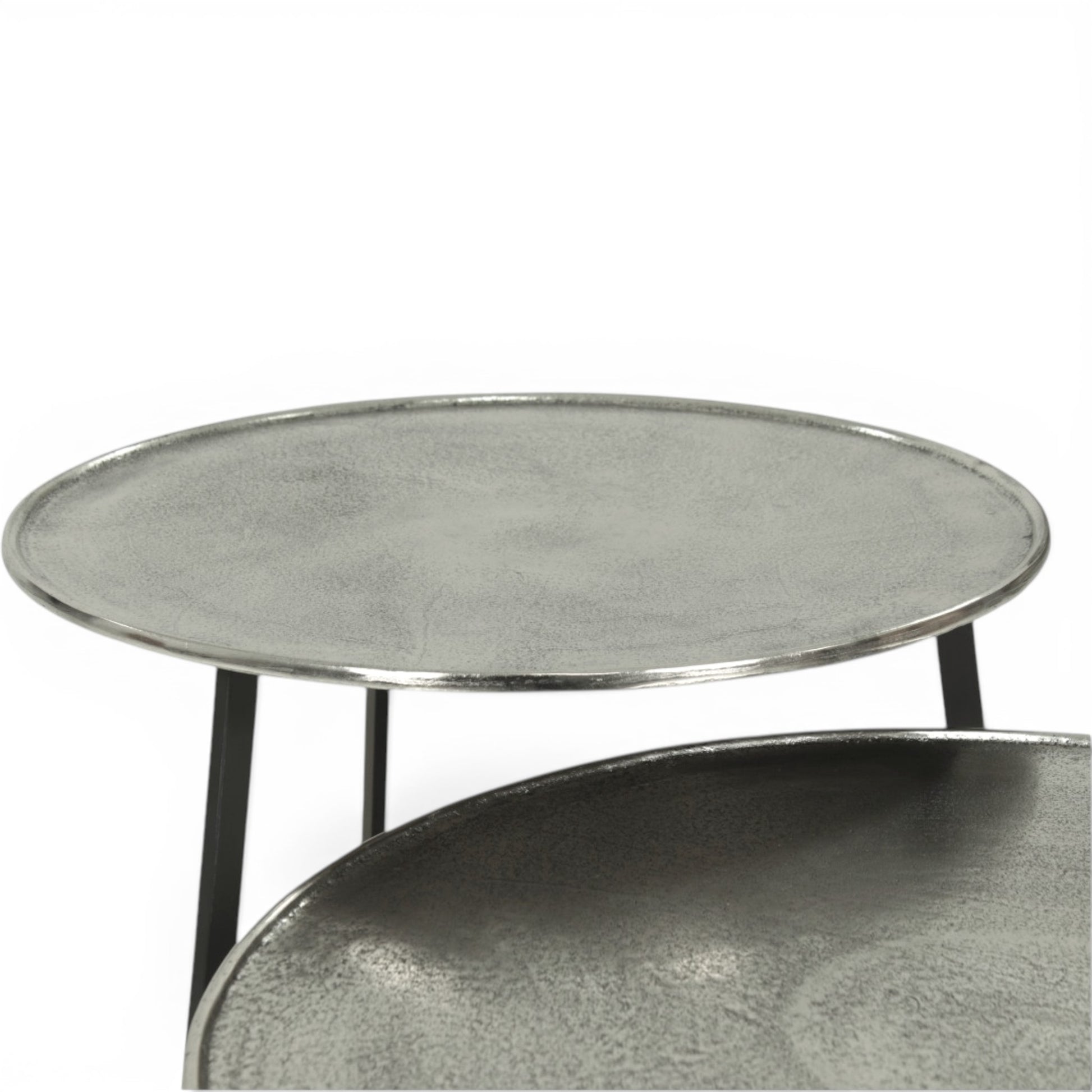 Luxe Salontafel Aluminium Rond Zilver Detail