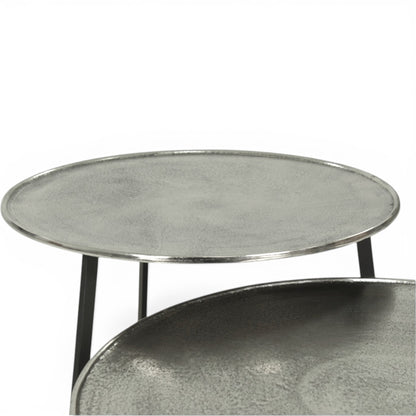Luxe Salontafel Aluminium Rond Zilver Detail