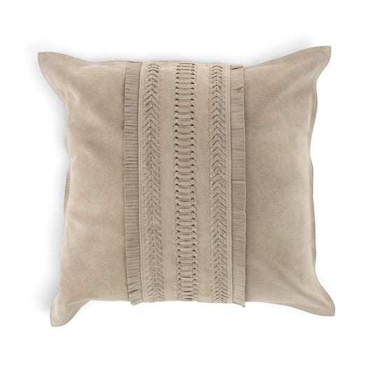 Luxe Sierkussen Bohemian Leer Beige 45 x 45
