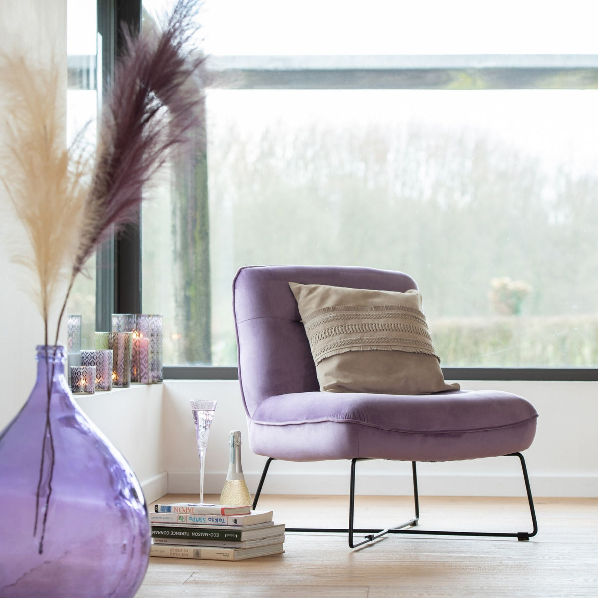 Luxe Sierkussen Bohemian Leer Beige Sfeerfoto 2