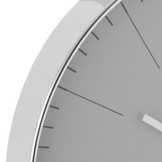 Luxe Wandklok Grijs Met Zilveren Rand Ø 40 cm Detail