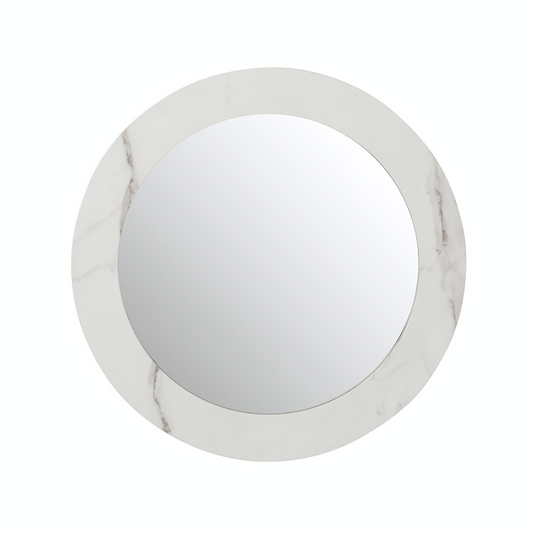 Luxe Wandspiegel Wit Marmer Rond Ø 60 cm