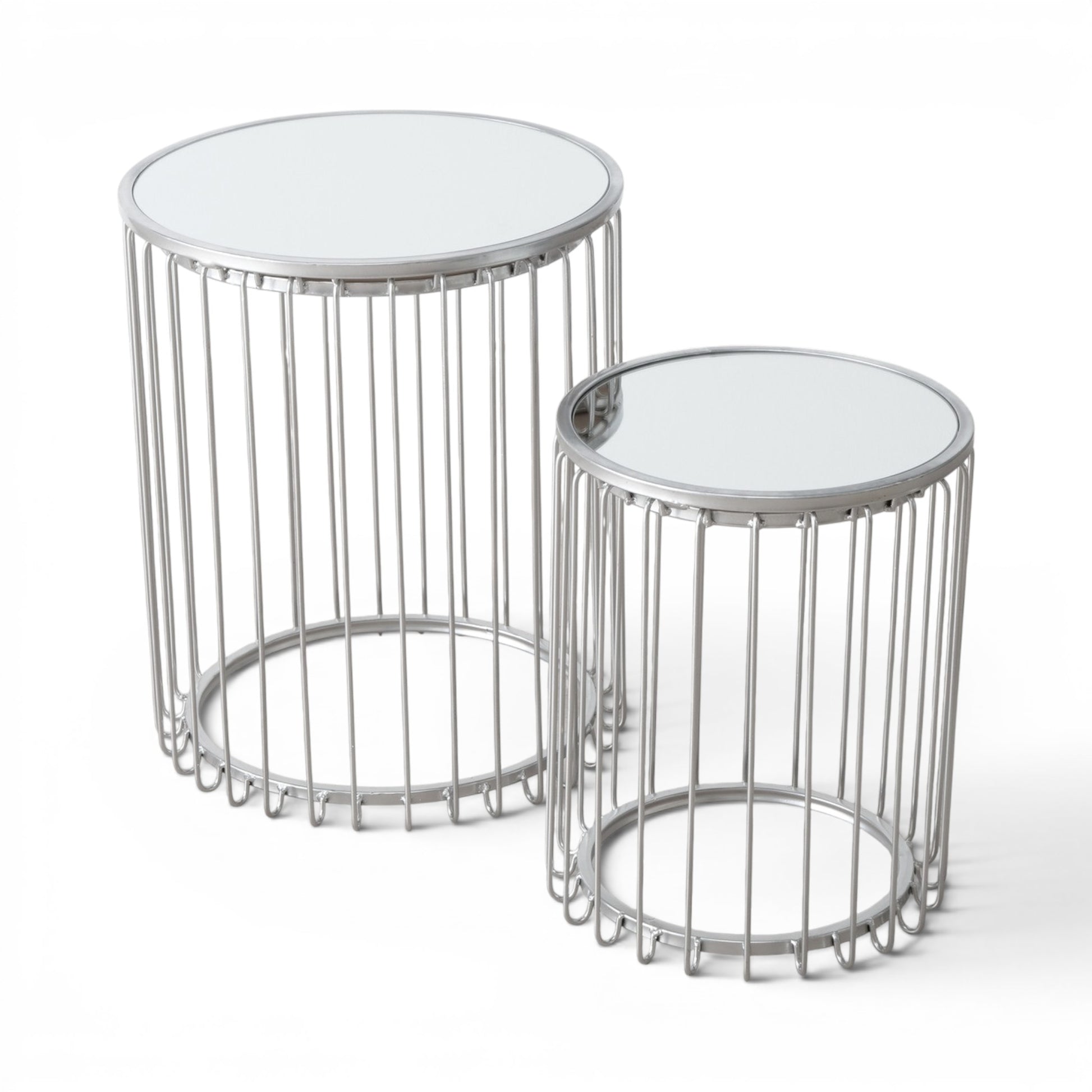 Luxe Zilveren Bijzettafel - Set 2