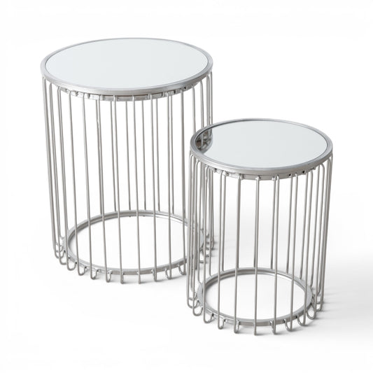 Luxe Zilveren Bijzettafel - Set 2