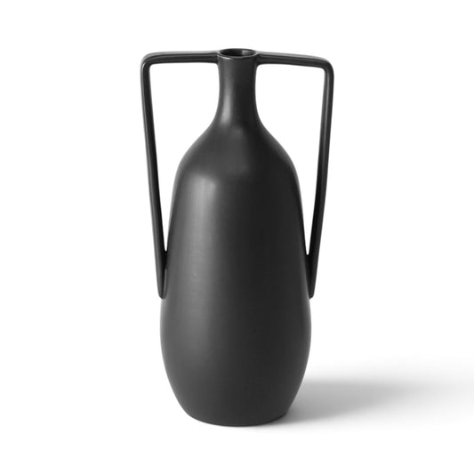Mat Zwarte Vaas Modern 36 cm