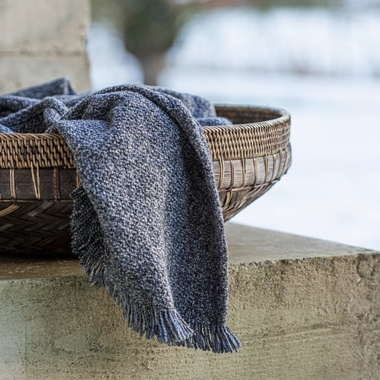 Plaid Donkerblauw Katoen Sfeerfoto