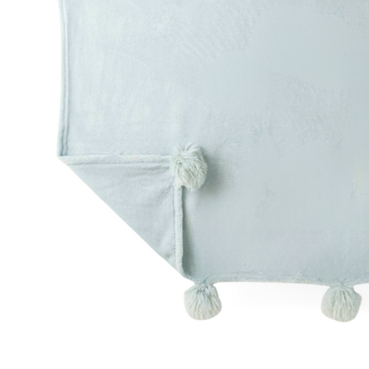 Pluche Plaid Blauw 170 x 130 cm Detail