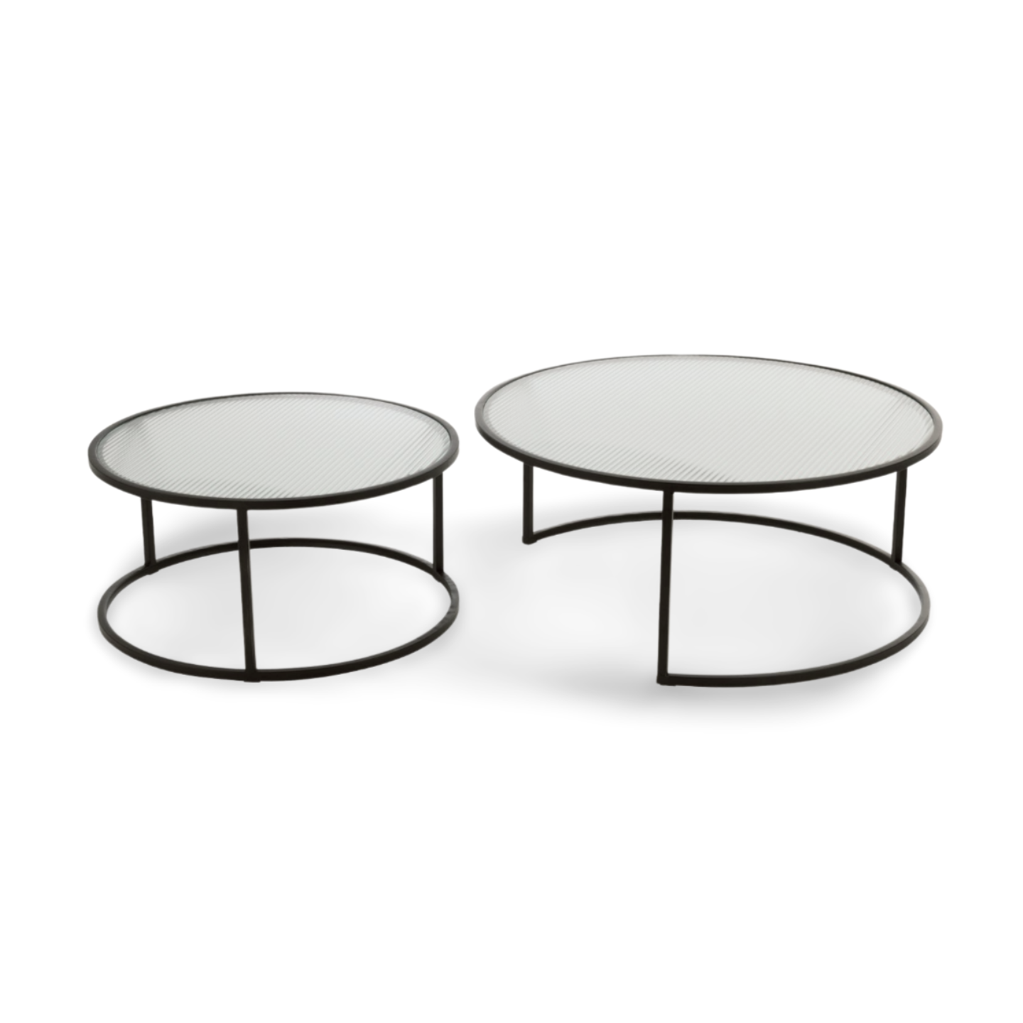 Salontafel Rond Zwart Glas Metaal Los
