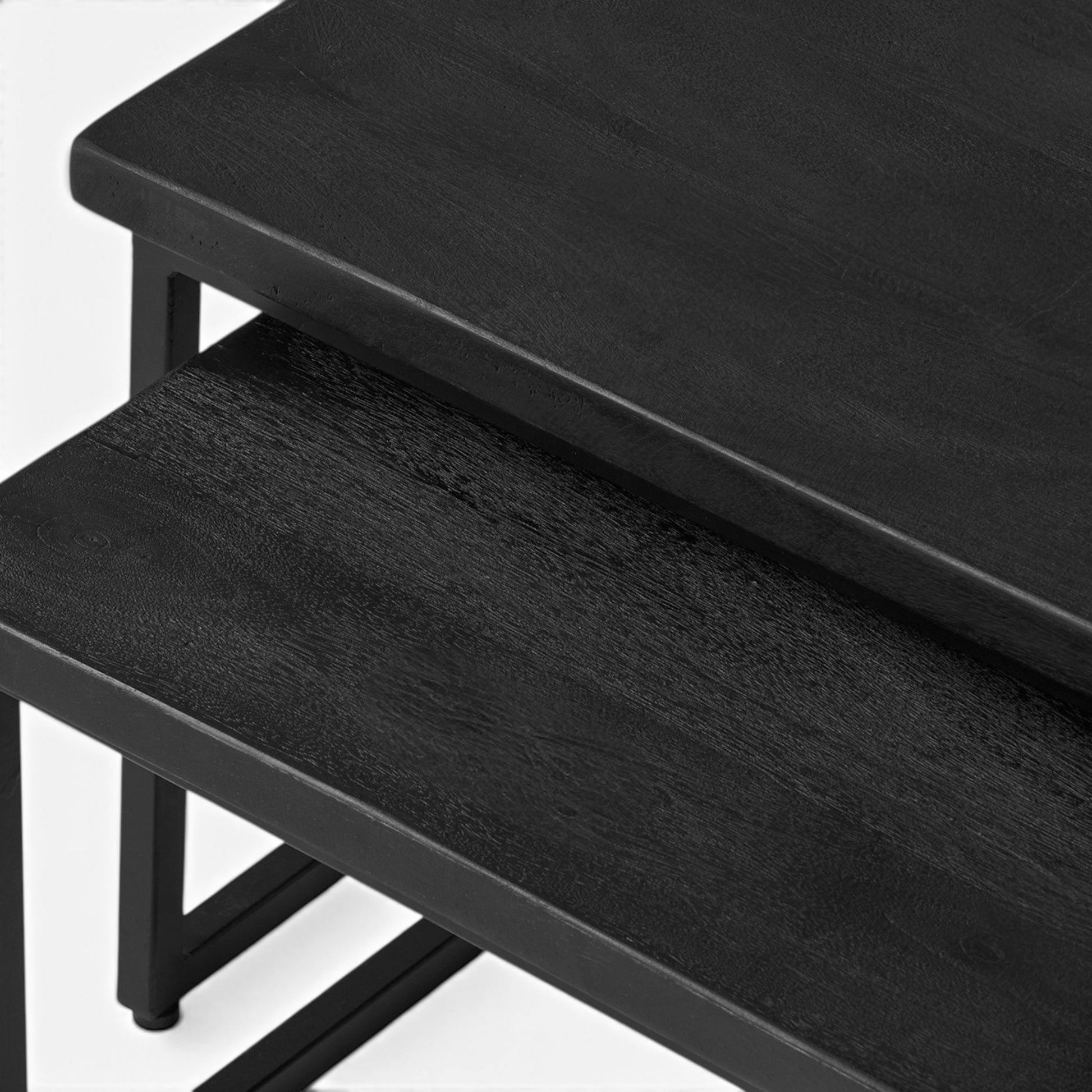 Salontafel Zwart Hout Vierkant Bovenaanzicht
