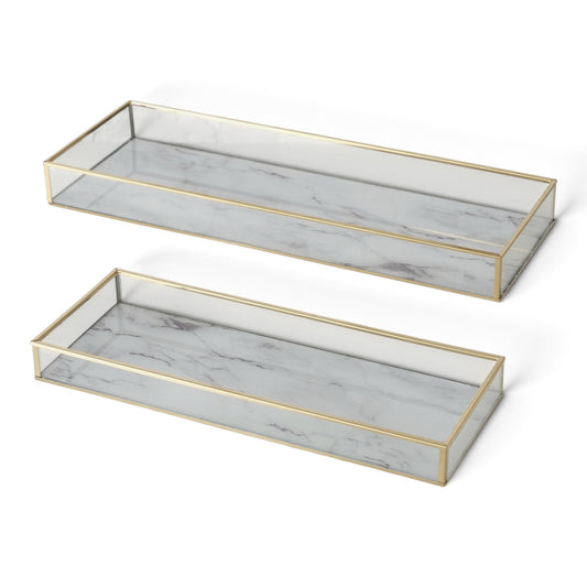 Sieradenbakje Goud Marmer - Set 2